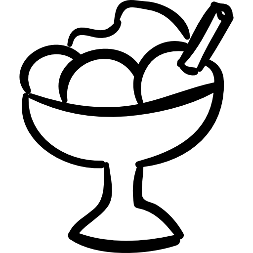ice cream hand drawn dessert cup