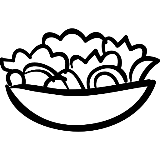 salad bowl hand drawn food
